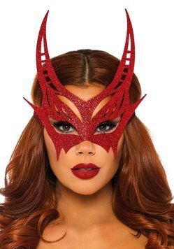 Блискуча маска диявола Leg Avenue Glitter devil mask O/S LA2821S фото