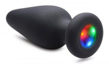 Анальна пробка з підсвічуванням, Booty Sparks, чорна, L 44440 / AG755-Large фото