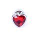 Анальная пробка с камнем Plug-Jewellery Silver Heart PLUG- Red размер S 64-00046 фото 2