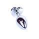 Анальная пробка с камнем Plug-Jewellery Silver Heart PLUG- Red размер S 64-00046 фото 3