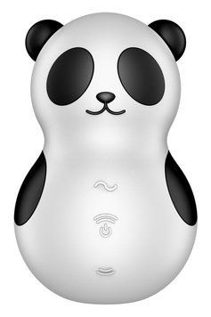 Вакуумний стимулятор із вібрацією Satisfyer Pocket Panda чорно-білий, 8.9 см SAT360631 фото