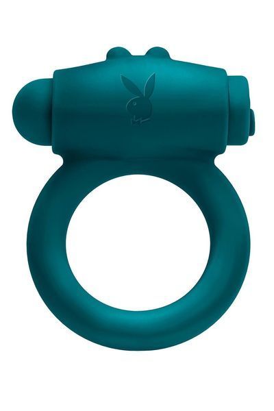 Эрекционное кольцо с вибропулей Evolved Playboy Bunny Buzzer, зеленое E840818 фото