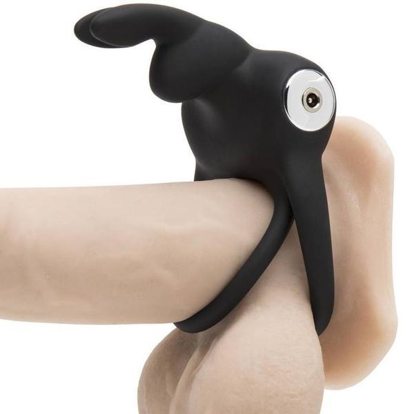 Двойное эрекционное кольцо с вибрацией Happy Rabbit Stimulating Rechargeable Rabbit Cock Ring FS73137 фото