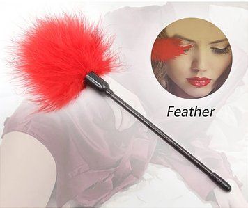 Пірьячко червоне DS Fetish на довгій ручці, 40см 272001001 фото