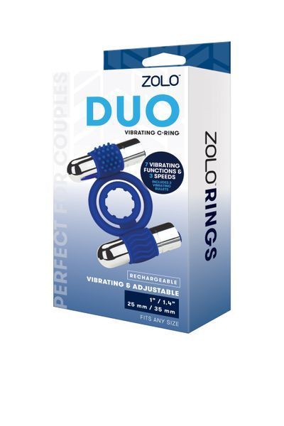 Эрекционное кольцо с вибрацией ZOLO DUO VIBRATING C-RING T670055 фото
