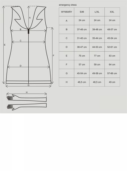 Медсестра сукня + рукавички emergency dress stetoskop obsessive SM 410614 фото