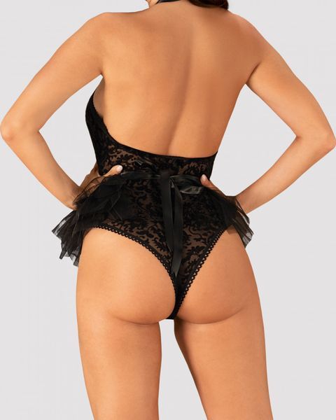 Костюм горничной Obsessive Frilles Черный S/M 411016 фото