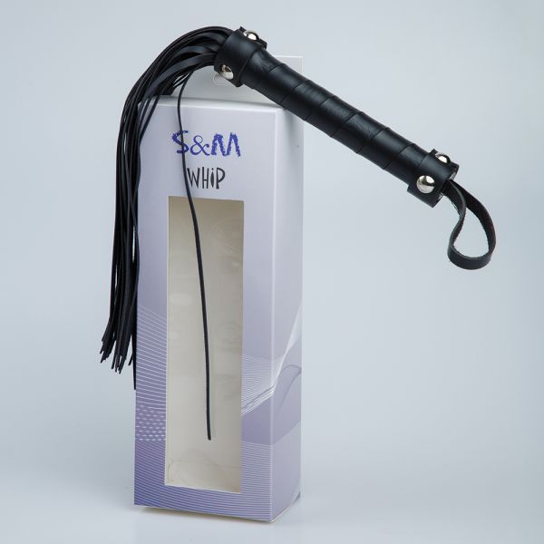 F61419 Плетка из экокожи c узкими хвостами FLOGGER BLACK F61419 фото