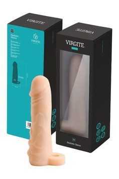 Насадка на пеніс Virgite S9 бежева, 16.4 см 870321 фото