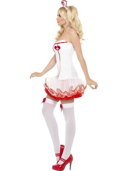 Костюм сексуальної медсестри Nurse біло-червоний, XS 24291NR фото