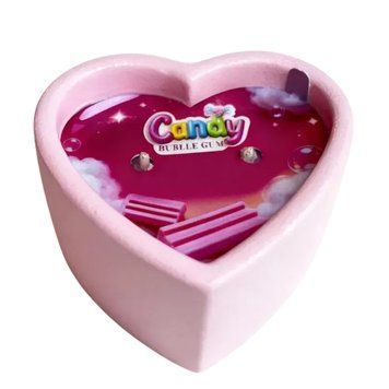 Масажна свічка з ароматом жуйки Candy Bubble Gum у формі серця, 70 мл C385319 фото