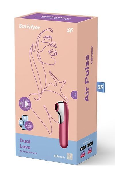 Вакуумний кліторальний стимулятор SATISFYER DUAL LOVE червоний T360130 фото