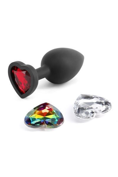 Анальная пробка со съемным камнем GLAMS XCHANGE HEART SMALL 281063 фото