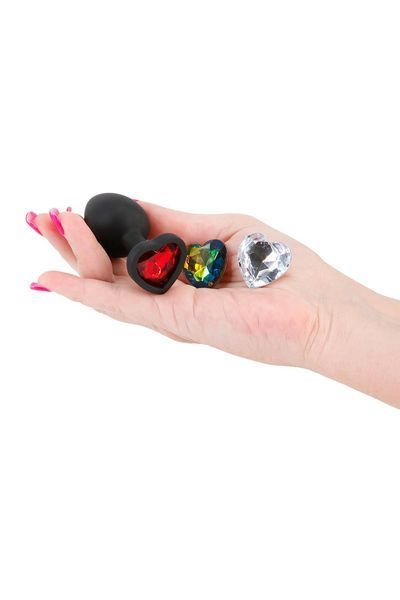 Анальная пробка со съемным камнем GLAMS XCHANGE HEART SMALL 281063 фото