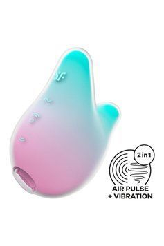 Вакуумний стимулятор із вібрацією Satisfyer Mermaid Vibes, м'ятно-рожевий SAT360634 фото