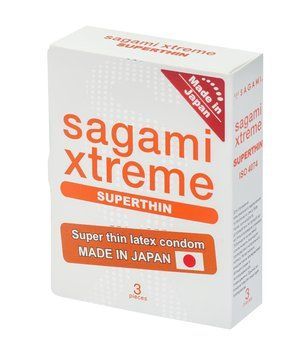 Супертонкі латексні презервативи Sagami Xtreme Superthhin (ціна за упаковку, 3 шт.) 11878 фото