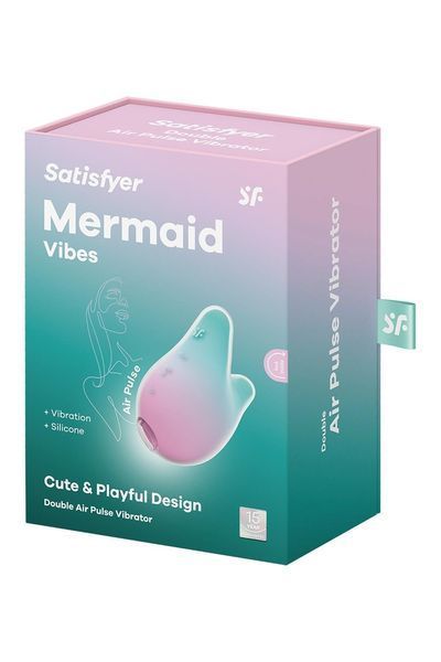 Вакуумний стимулятор із вібрацією Satisfyer Mermaid Vibes, м'ятно-рожевий SAT360634 фото
