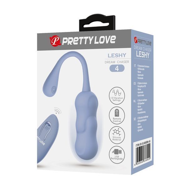 Віброяйце вагінальне Pretty Love Leshy з пультом, блакитне, 18.6 х 2.8 см BI-014868W-A5 фото