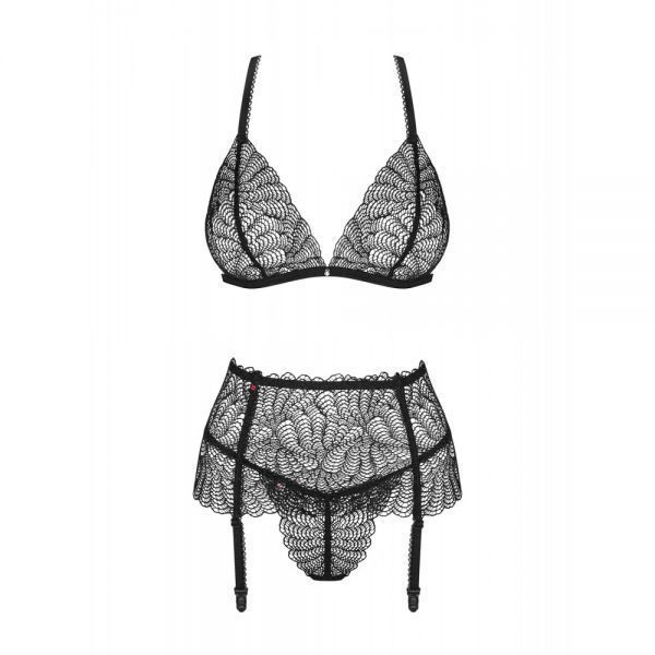 Комплект Obsessive Chiccanta 3 pcs set black L / XL 410479 фото