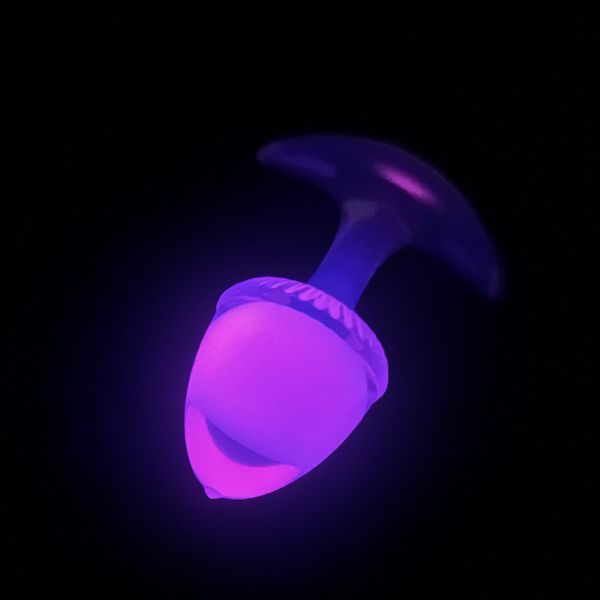 Люмінесцентна анальна пробка UNIVIBE, силіконова з кулькою всередині, рожева, 9.4 х 4.2 см FSJ004 фото