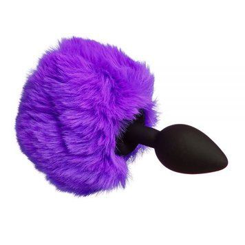 анальна пробка з помпоном Зайка Silicone, PURPLE s 820178 фото