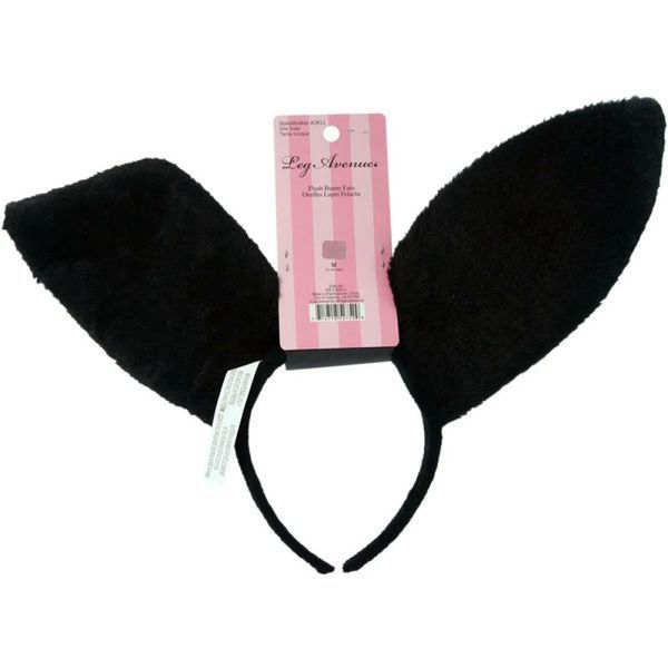 Вушки кролика One Size Plush Bunny Rabbit Ears Headband від Leg Avenue, рожево-чорні A28112 / BLACK фото