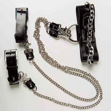Набір нашийник наручники Silver With Chain F61267 фото