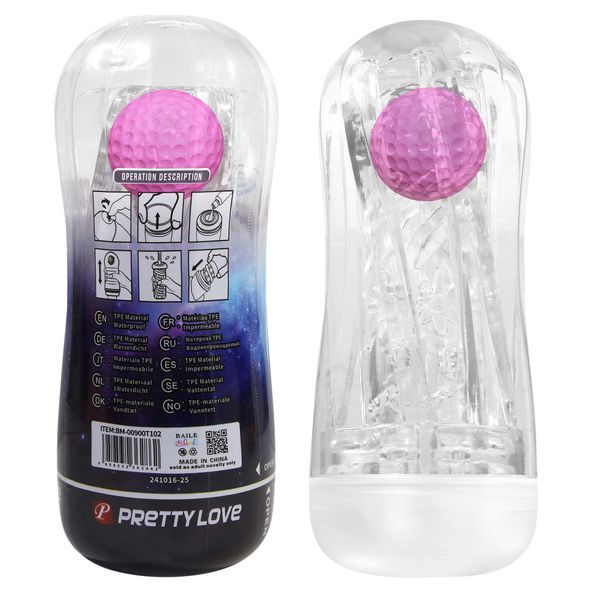 Вакуумний мастурбатор в колбі Pretty Love з кулькою, прозорий, 15 х 6.3 см BM-00900T102 фото