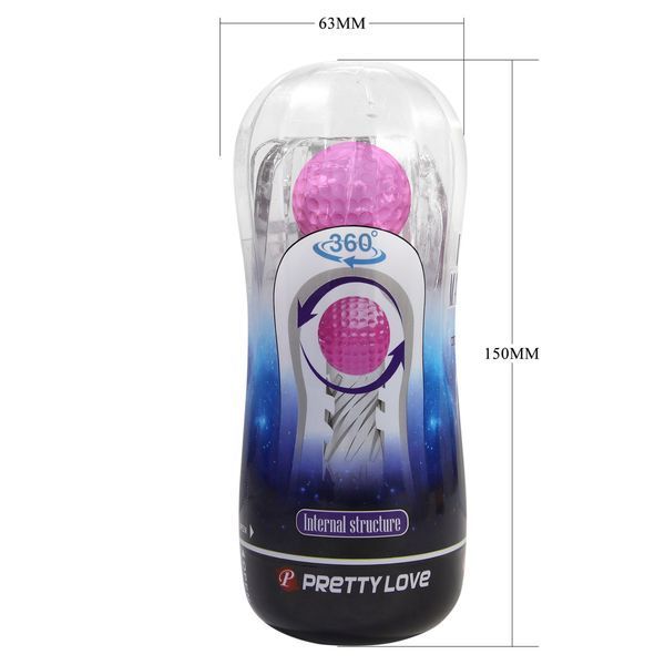 Вакуумний мастурбатор в колбі Pretty Love з кулькою, прозорий, 15 х 6.3 см BM-00900T102 фото