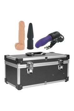 Портативна секс-машина Diva Tool Box у валізі, з пультом та трьома насадками Vac-U-Lock, чорна DIV111679 фото