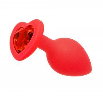 Анальная пробка Red Silicone Heart Red, S 820162 фото