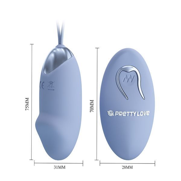 Віброяйце вагінальне Pretty Love Julia Dream з пультом, блакитне, 18.6 х 2.8 см BI-014362W-4A5 фото