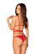Комплект мереживний Obsessive Lovlea зі стрічками, червоний, L/XL 410782 фото 2
