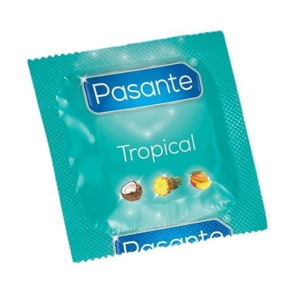 Презервативи оральні Pasante Tropical з різними тропічними смаками (ціна за упаковку, 144 шт) 1075KA фото