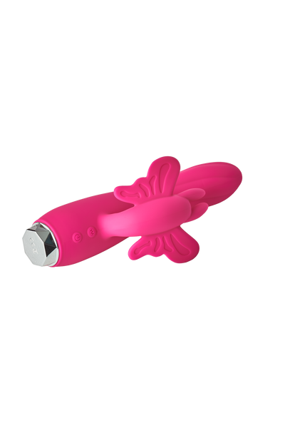 Вибратор кролик в виде Бабочки Dream Toys Flirts Butterfly, розовый, 17 см х 3 см DT22018 фото