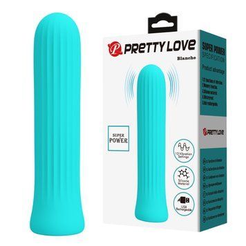 Міні-вібратор PRETTY LOVE Blanche бірюзовий, 2 х 10 см BW-500019-1 фото