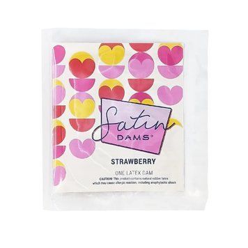 Серветка для орального сексу Strawberry Satin One Latex Dams зі смаком полуниці, 1 шт. ON100074 фото