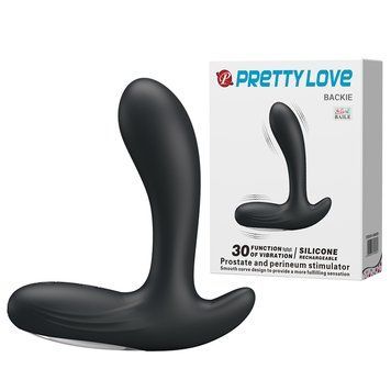 Вібромасажер простати мультишвидкісний PRETTY LOVE Beckie чорний, 12.5 х 3.5 см BI-040029 фото