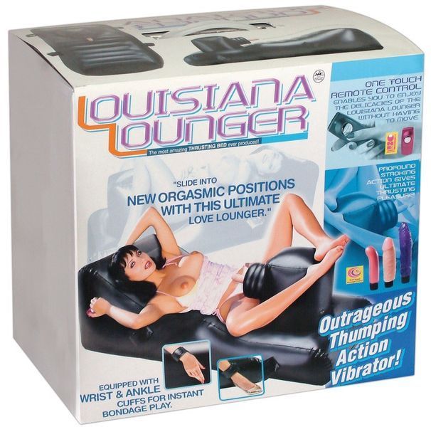 Ліжко для сексу надувне NMC Louisiana Lounger з трьома вібраторами, чорне 111385 T/ фото