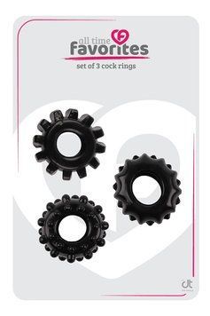 Набір ерекційних рельєфних кілець Dream Toys All Time Favorites чорні DT21759 фото