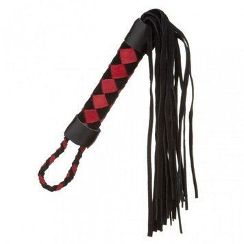 F61423 батіг з екошкіри та замші ромб FLOGGER BLACK / RED F61423 фото