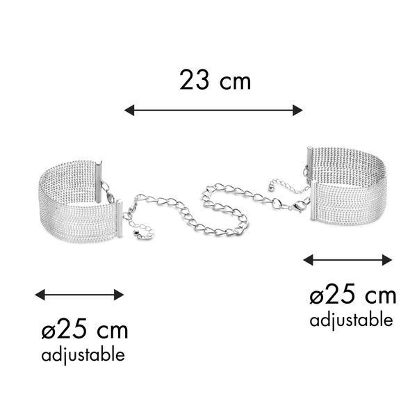 Браслети-наручники Bijoux Indiscrets срібні, OS B0200 фото