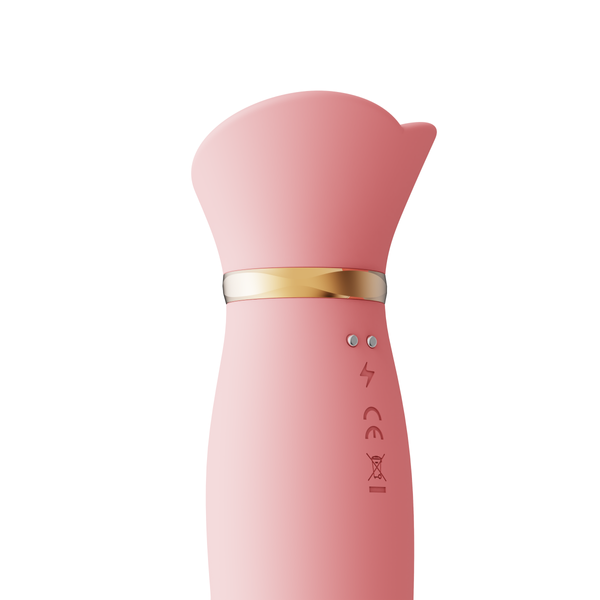 Вібратор з ротацією і вакуумною стимуляцією ZALO ROSE Rabbit PINK ZL30141 фото