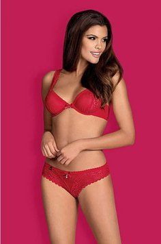 Комплект Obsessive ROUGEBELLE red underwire bra 410509 фото