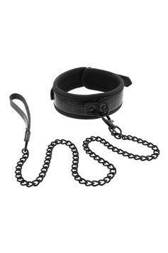 Нашийник з повідцем BLAZE LUXURY COLLAR AND LEASH CROCO BLACK DT21868 фото