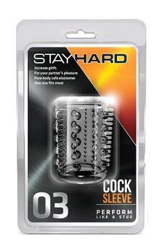 Насадка на пеніс рельєфна Blush Stay Hard Cock Sleeve 03 відкрита, прозора T330219 фото