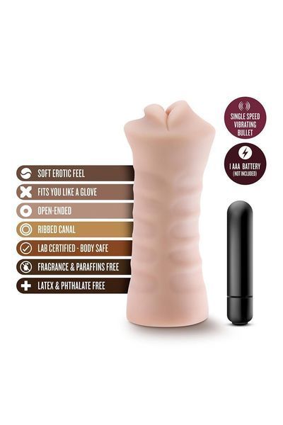 Мастурбатор в виде рта с вибропулей Blush M for Men Angie телесный T331159 фото