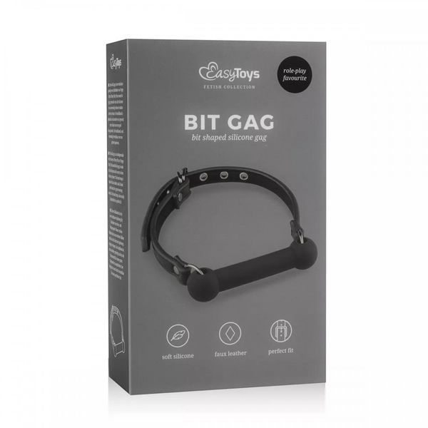 Кляп-вуздечка Easytoys, силіконовий, чорний, 1.7 см ET65389 фото