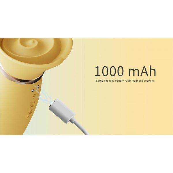 Вібратор з підігрівом і вакуумною стимуляцією ZALO ROSE RABBIT YELLOW ZL30134 фото