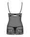 Бебідол з ажурним ліфом і шнурівкою Obsessive Contica чорний, S/M 410720 фото 4
